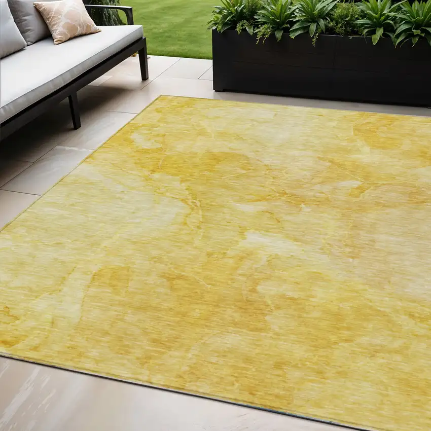 Gold And Yellow Nautical Washable Indoor Outdoor Area Rug Photo 1