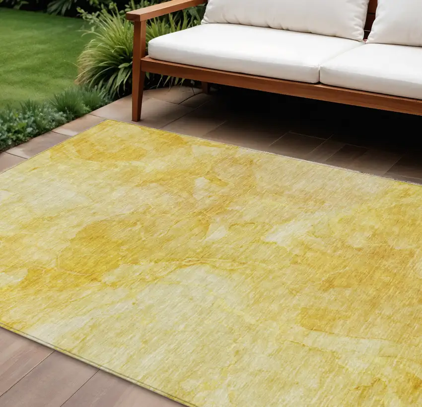 Gold And Yellow Nautical Washable Indoor Outdoor Area Rug Photo 1