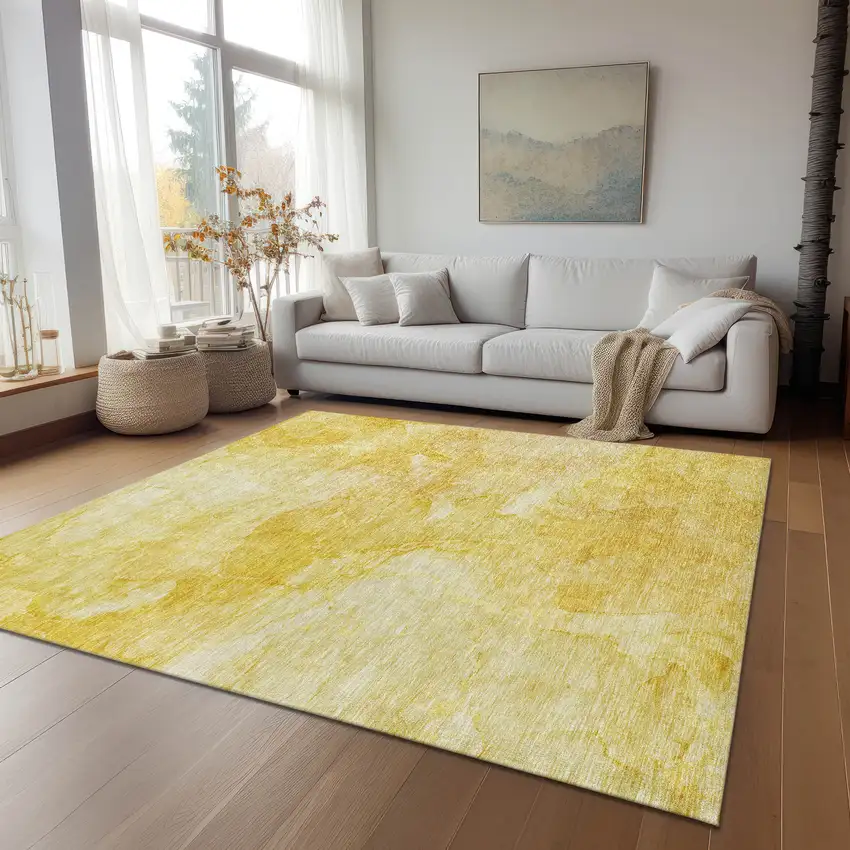 Gold And Yellow Nautical Washable Indoor Outdoor Area Rug Photo 9