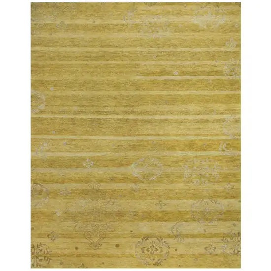 Gold And Yellow Striped Hand Knotted Area Rug Photo 4