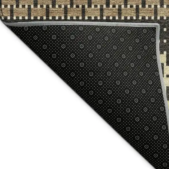 Gold Beige And Copper Striped Washable Indoor Outdoor Area Rug Photo 2