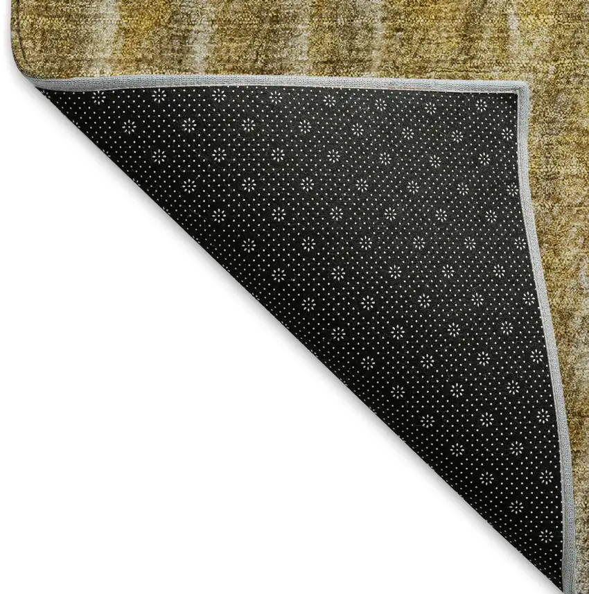 Gold Beige And Gray Abstract Washable Indoor Outdoor Area Rug Photo 4