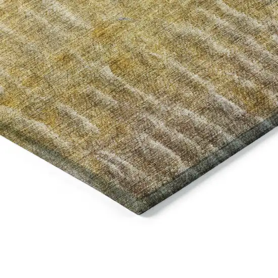 Gold Beige And Gray Abstract Washable Indoor Outdoor Area Rug Photo 6