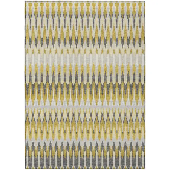 Gold Beige And Gray Southwestern Washable Indoor Outdoor Area Rug Photo 2