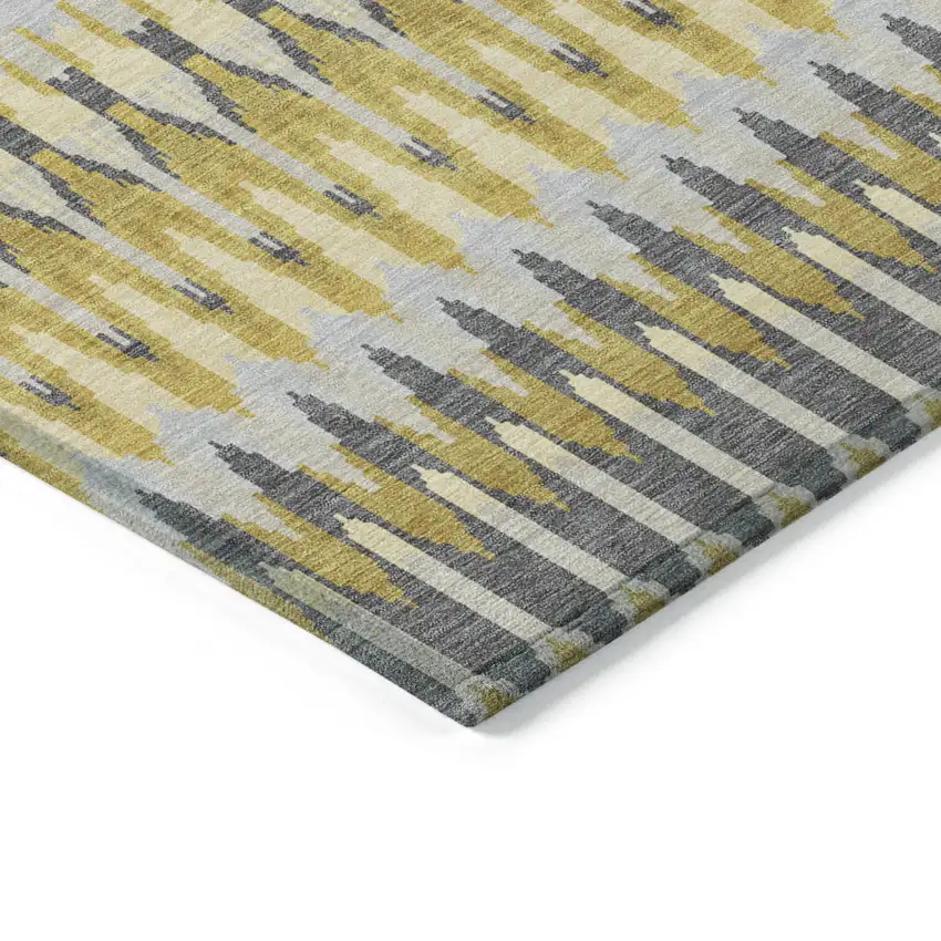 Gold Beige And Gray Southwestern Washable Indoor Outdoor Area Rug Photo 5