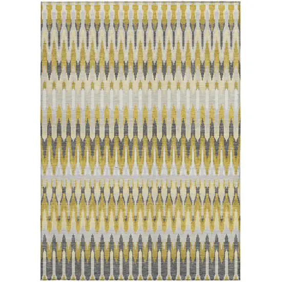 Gold Beige And Gray Southwestern Washable Indoor Outdoor Area Rug Photo 4