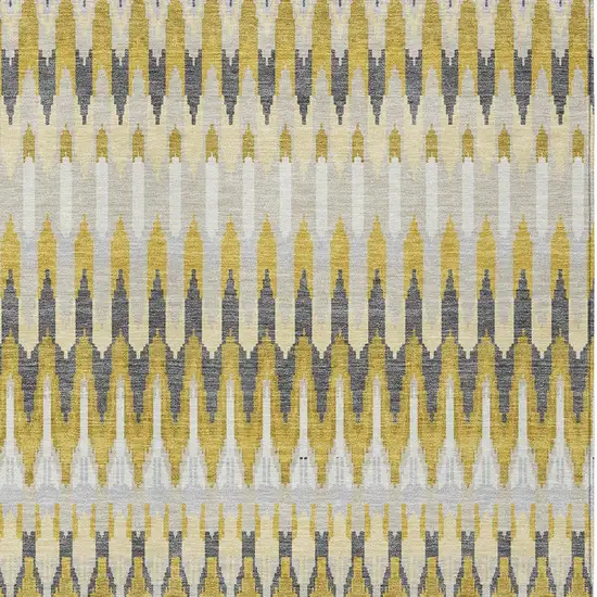 Gold Beige And Gray Southwestern Washable Indoor Outdoor Area Rug Photo 7