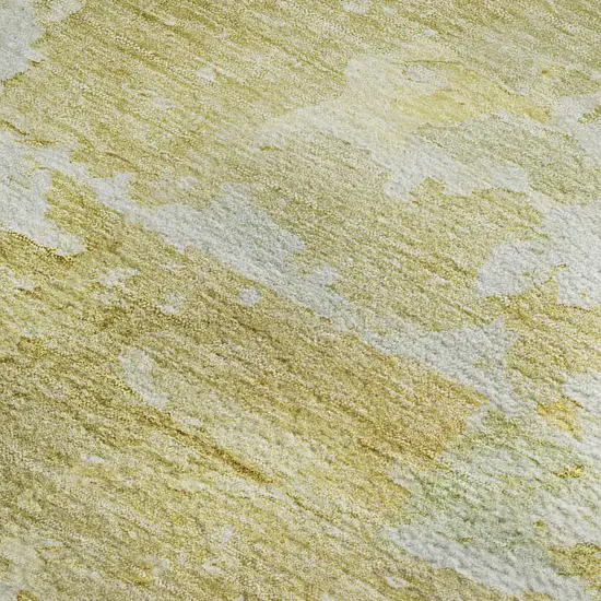 Gold Beige And Ivory Abstract Washable Area Rug With UV Protection Photo 2