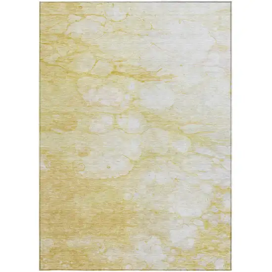 Gold Beige And Ivory Abstract Washable Indoor Outdoor Area Rug Photo 6