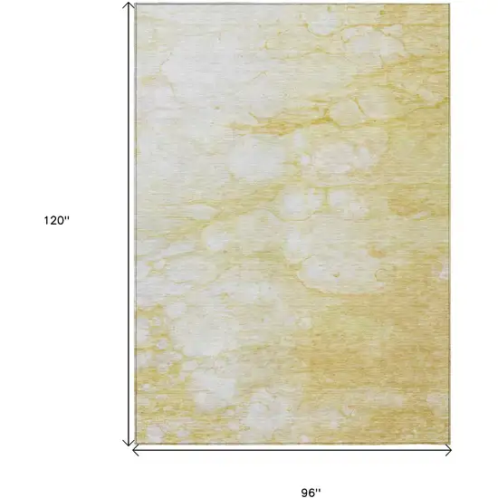 Gold Beige And Ivory Abstract Washable Indoor Outdoor Area Rug Photo 3