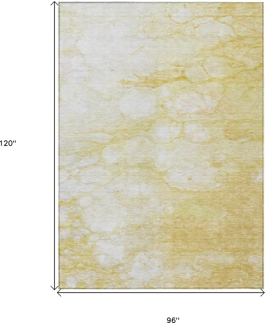 Gold Beige And Ivory Abstract Washable Indoor Outdoor Area Rug Photo 3