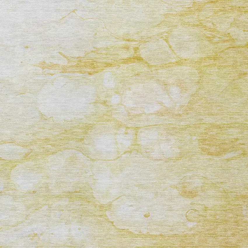 Gold Beige And Ivory Abstract Washable Indoor Outdoor Area Rug Photo 5