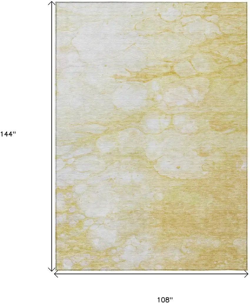 Gold Beige And Ivory Abstract Washable Indoor Outdoor Area Rug Photo 3