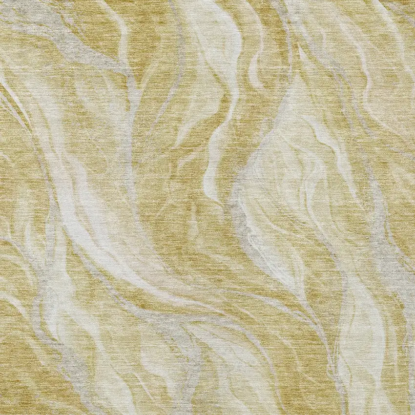 Gold Beige And Ivory Abstract Washable Indoor Outdoor Area Rug Photo 5