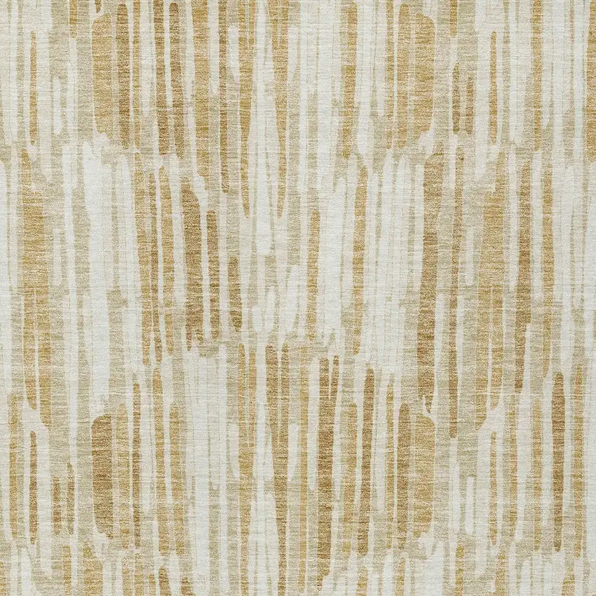 Gold Beige And Ivory Abstract Washable Indoor Outdoor Area Rug Photo 4