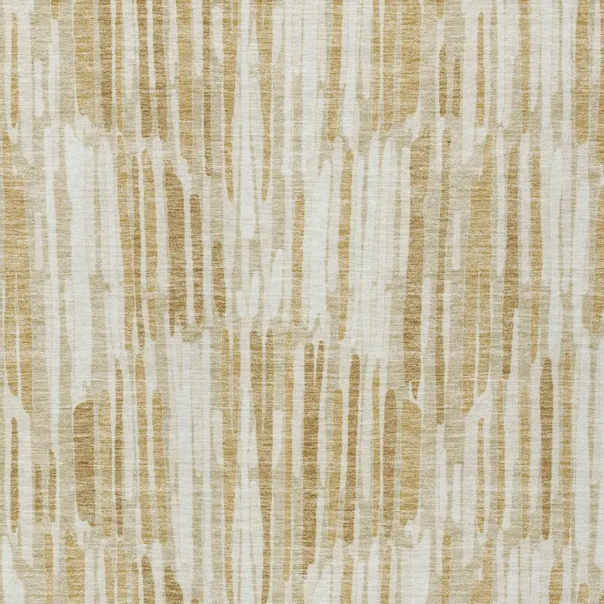 Gold Beige And Ivory Abstract Washable Indoor Outdoor Area Rug Photo 4