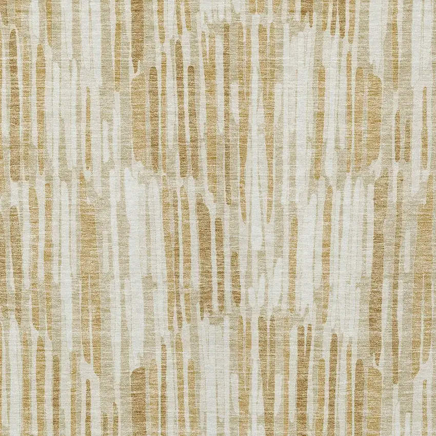 Gold Beige And Ivory Abstract Washable Indoor Outdoor Area Rug Photo 4