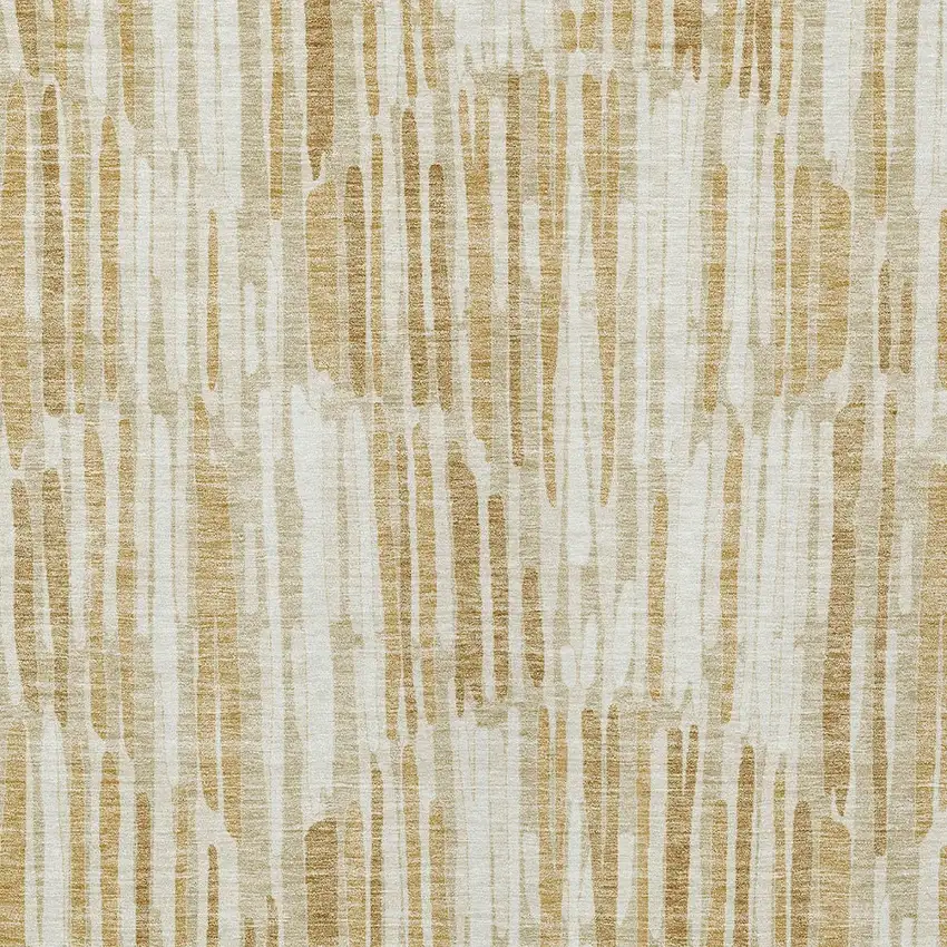 Gold Beige And Ivory Abstract Washable Indoor Outdoor Area Rug Photo 4