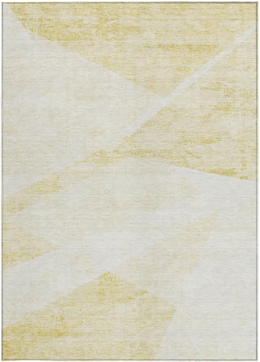 Gold Beige And Ivory Abstract Washable Indoor Outdoor Area Rug Photo 6