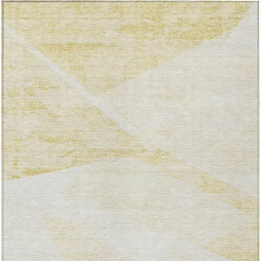 Gold Beige And Ivory Abstract Washable Indoor Outdoor Area Rug Photo 5