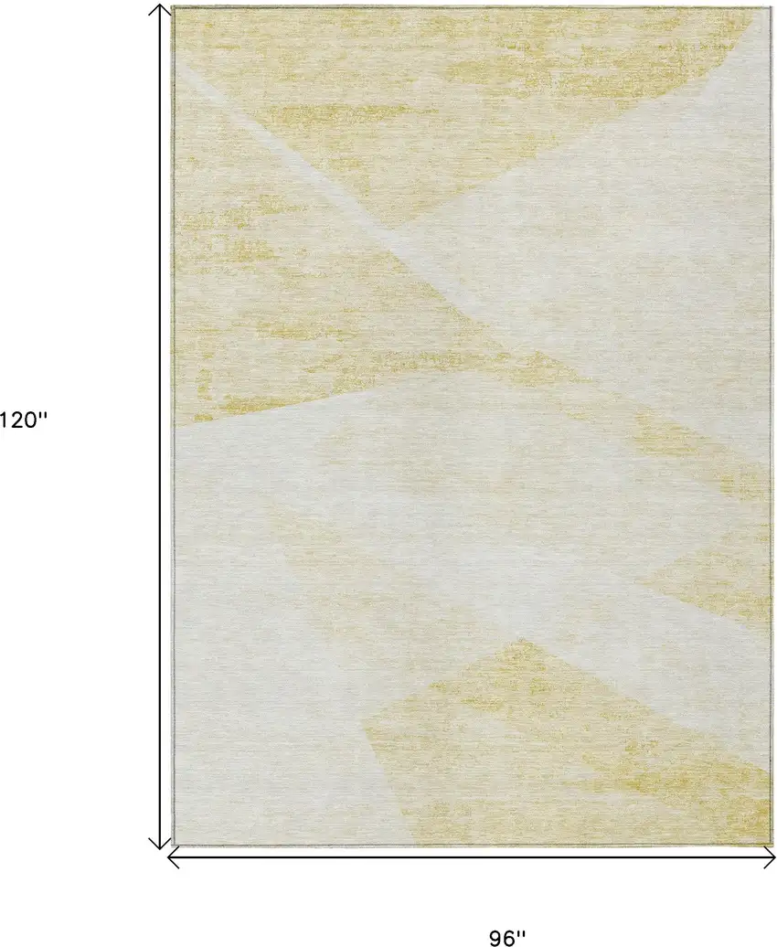 Gold Beige And Ivory Abstract Washable Indoor Outdoor Area Rug Photo 3