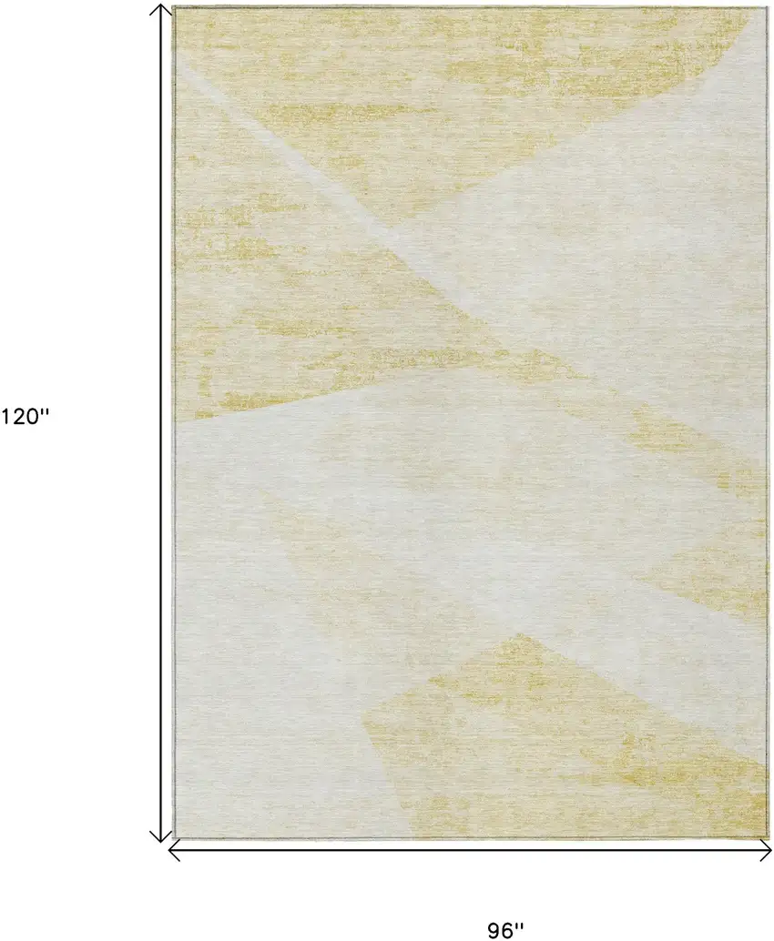 Gold Beige And Ivory Abstract Washable Indoor Outdoor Area Rug Photo 3