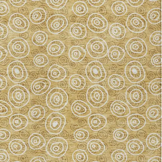 Gold Beige And Ivory Geometric Washable Indoor Outdoor Area Rug Photo 4