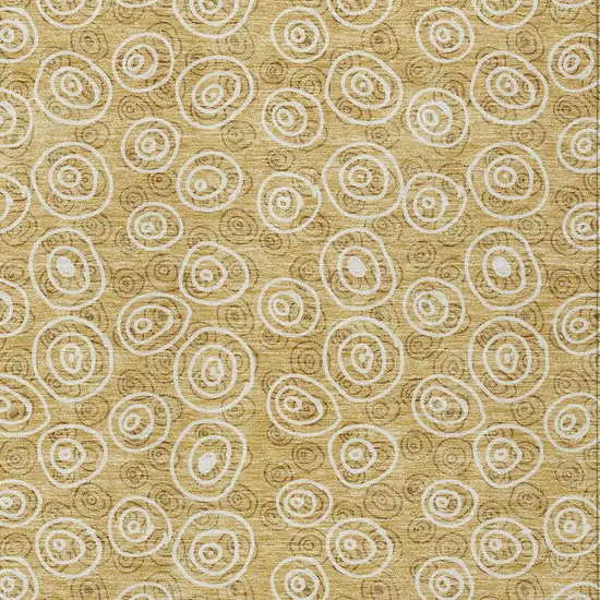 Gold Beige And Ivory Geometric Washable Indoor Outdoor Area Rug Photo 5
