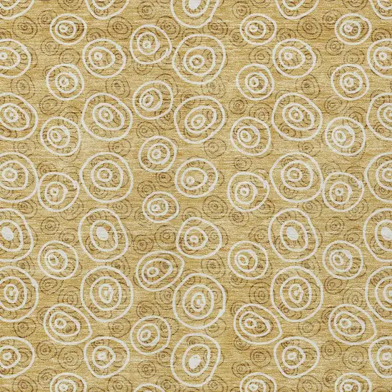 Gold Beige And Ivory Geometric Washable Indoor Outdoor Area Rug Photo 5