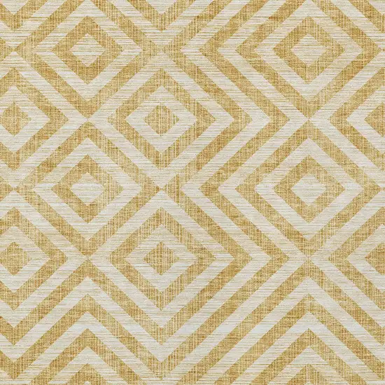 Gold Beige And Ivory Geometric Washable Indoor Outdoor Area Rug Photo 5