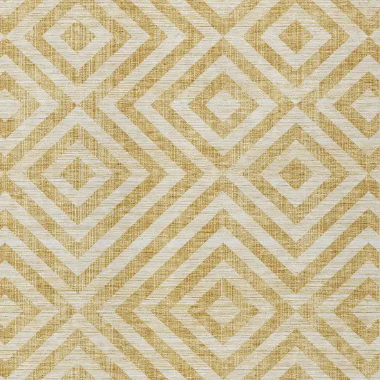 Gold Beige And Ivory Geometric Washable Indoor Outdoor Area Rug Photo 4