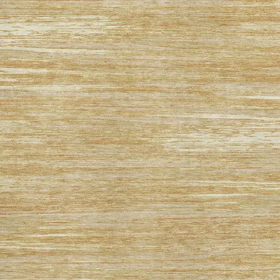 Gold Beige And Ivory Striped Washable Area Rug With UV Protection Photo 3