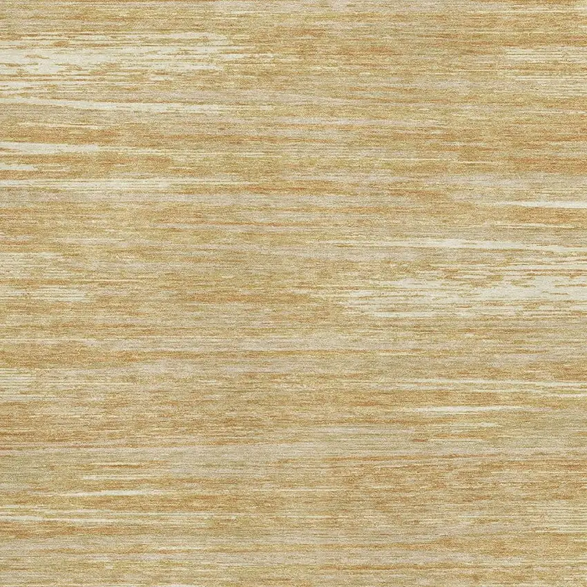 Gold Beige And Ivory Striped Washable Area Rug With UV Protection Photo 3