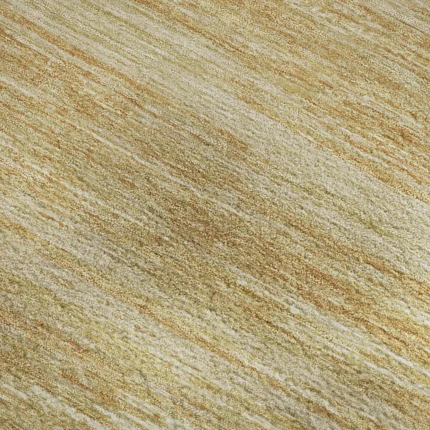 Gold Beige And Ivory Striped Washable Area Rug With UV Protection Photo 3