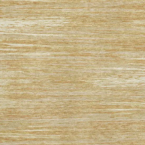 Gold Beige And Ivory Striped Washable Area Rug With UV Protection Photo 3