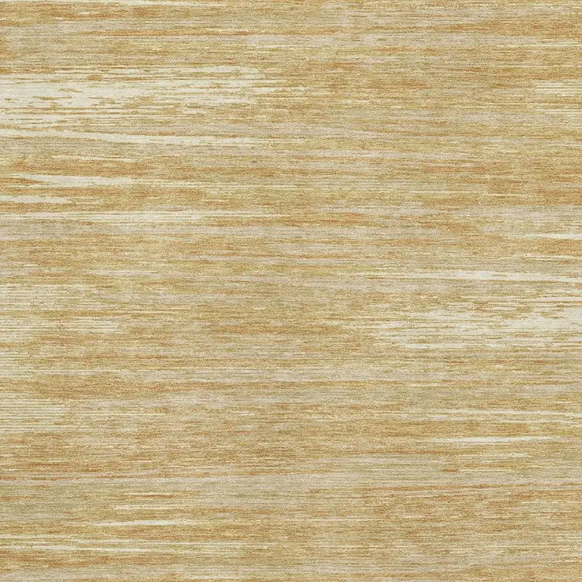 Gold Beige And Ivory Striped Washable Area Rug With UV Protection Photo 3