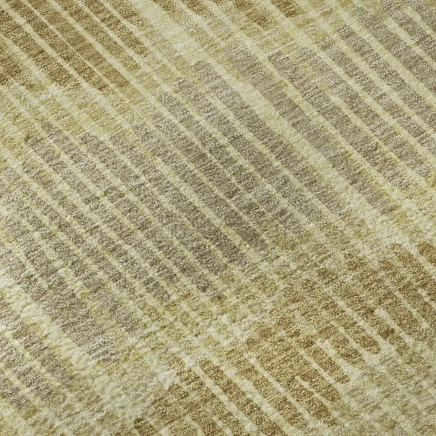 Gold Beige And Rust Striped Washable Area Rug With UV Protection Photo 8