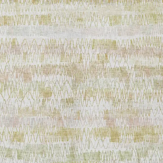 Gold Beige And Tan Striped Washable Indoor Outdoor Area Rug Photo 5