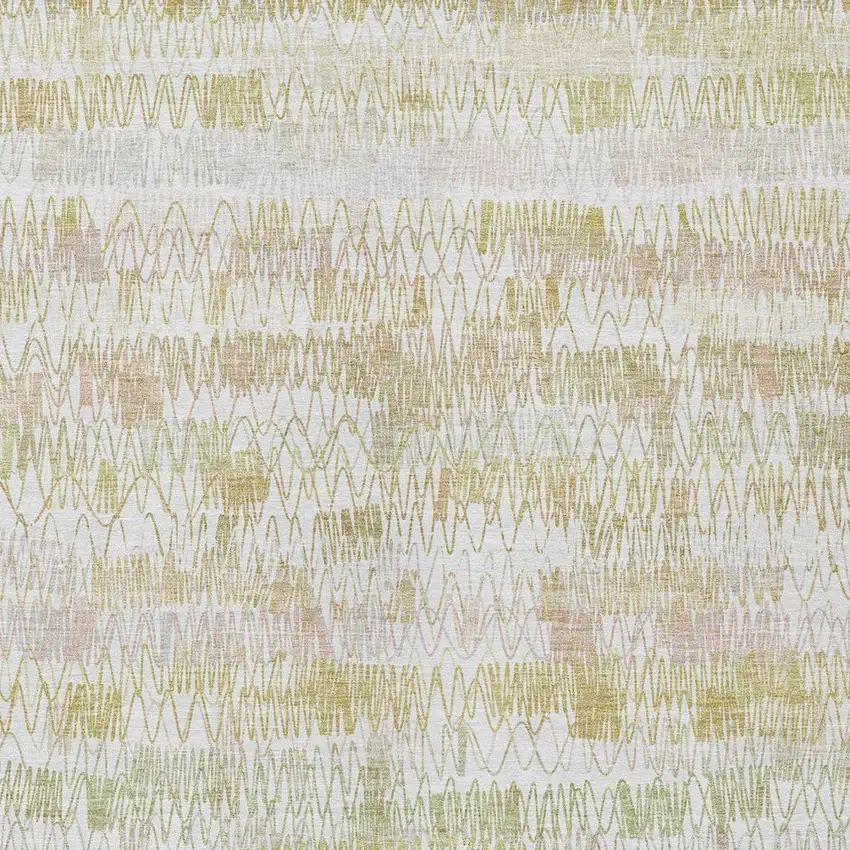 Gold Beige And Tan Striped Washable Indoor Outdoor Area Rug Photo 5