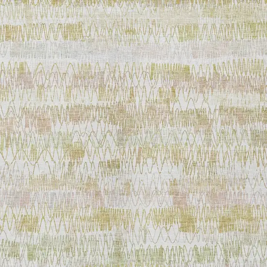 Gold Beige And Tan Striped Washable Indoor Outdoor Area Rug Photo 5