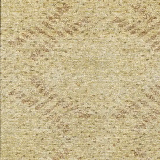 Gold Beige And Taupe Floral Washable Indoor Outdoor Area Rug Photo 5