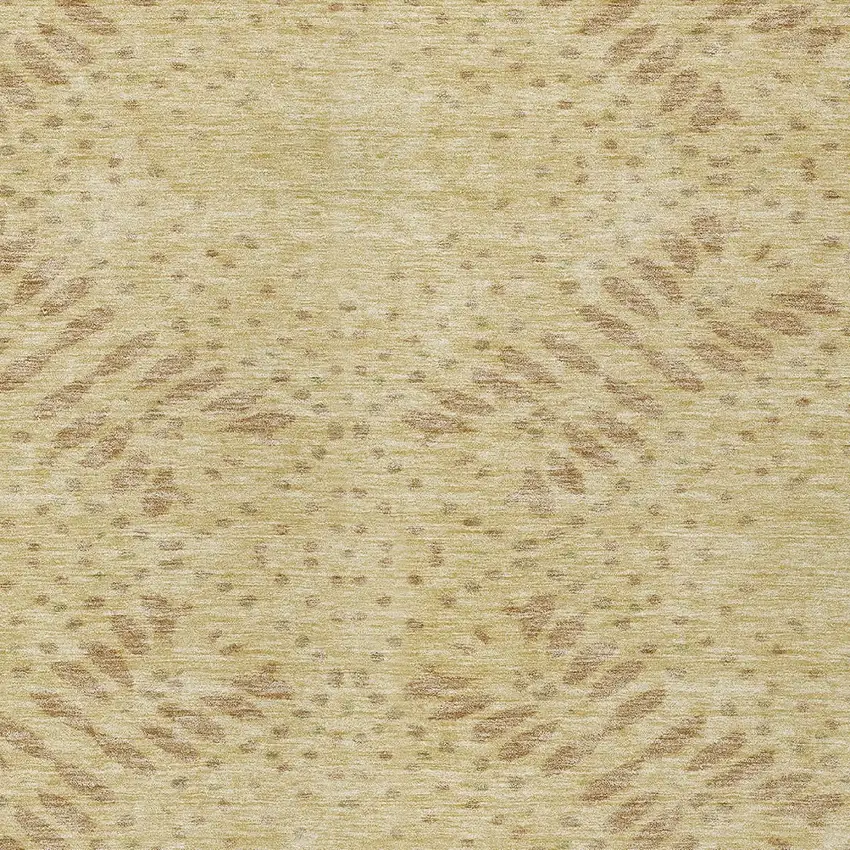 Gold Beige And Taupe Floral Washable Indoor Outdoor Area Rug Photo 6