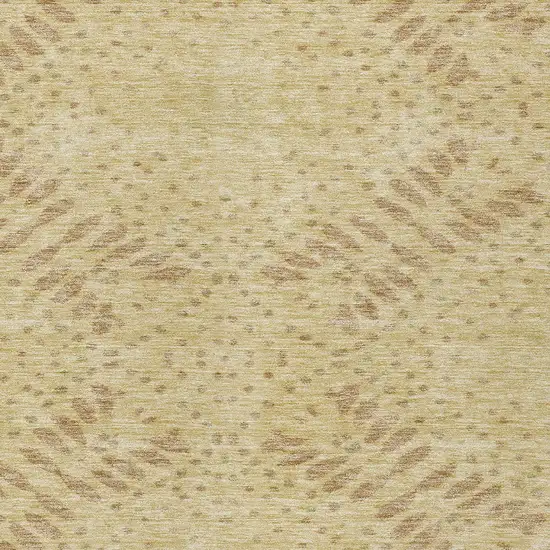 Gold Beige And Taupe Floral Washable Indoor Outdoor Area Rug Photo 6