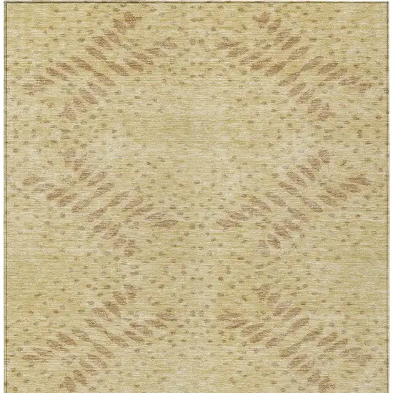 Gold Beige And Taupe Floral Washable Indoor Outdoor Area Rug Photo 7