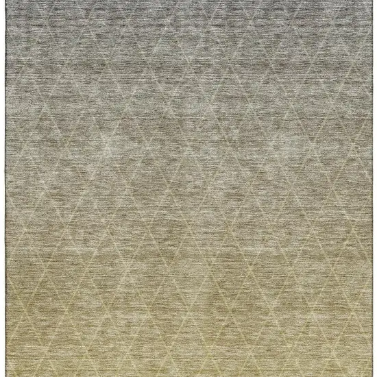 Gold Beige And Taupe Geometric Washable Area Rug With UV Protection Photo 5