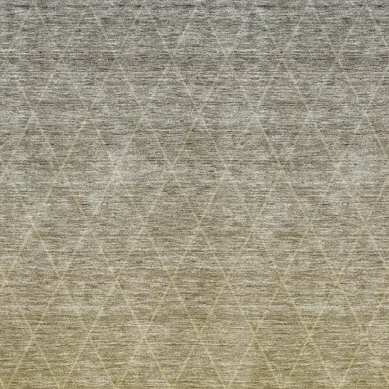 Gold Beige And Taupe Geometric Washable Area Rug With UV Protection Photo 4