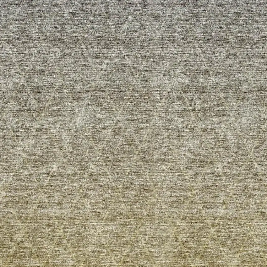 Gold Beige And Taupe Geometric Washable Area Rug With UV Protection Photo 4