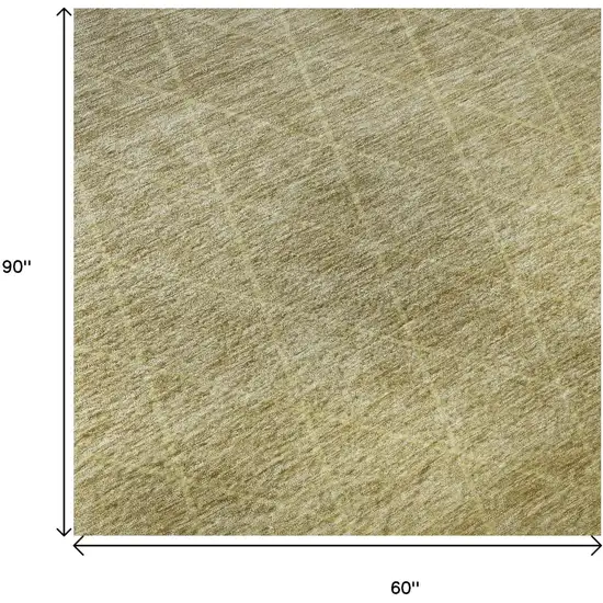 Gold Beige And Taupe Geometric Washable Area Rug With UV Protection Photo 8