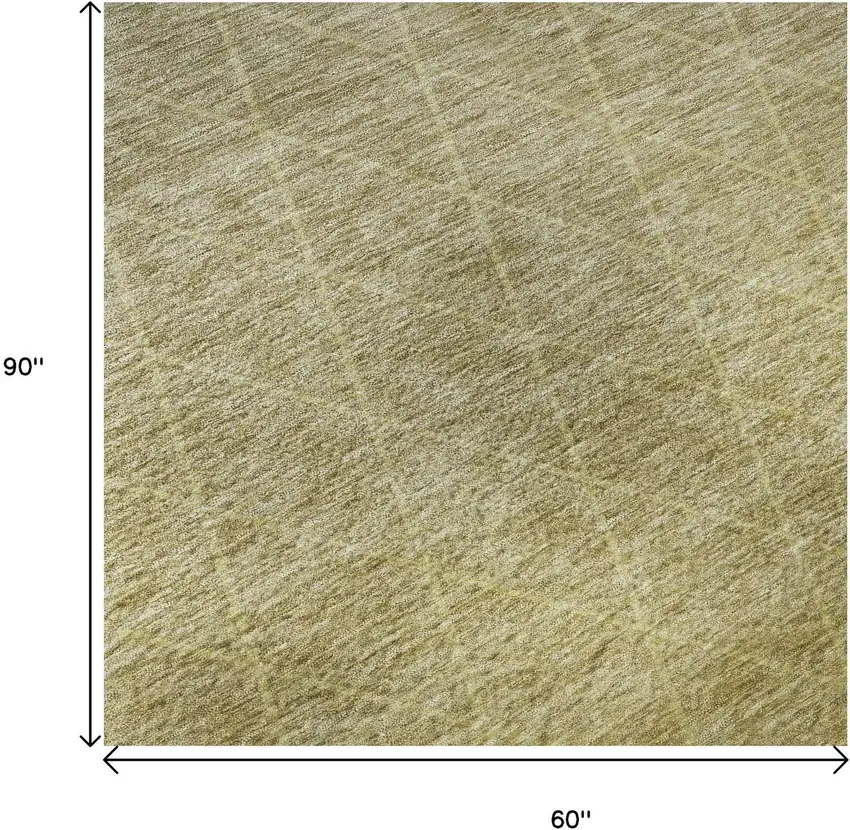 Gold Beige And Taupe Geometric Washable Area Rug With UV Protection Photo 8