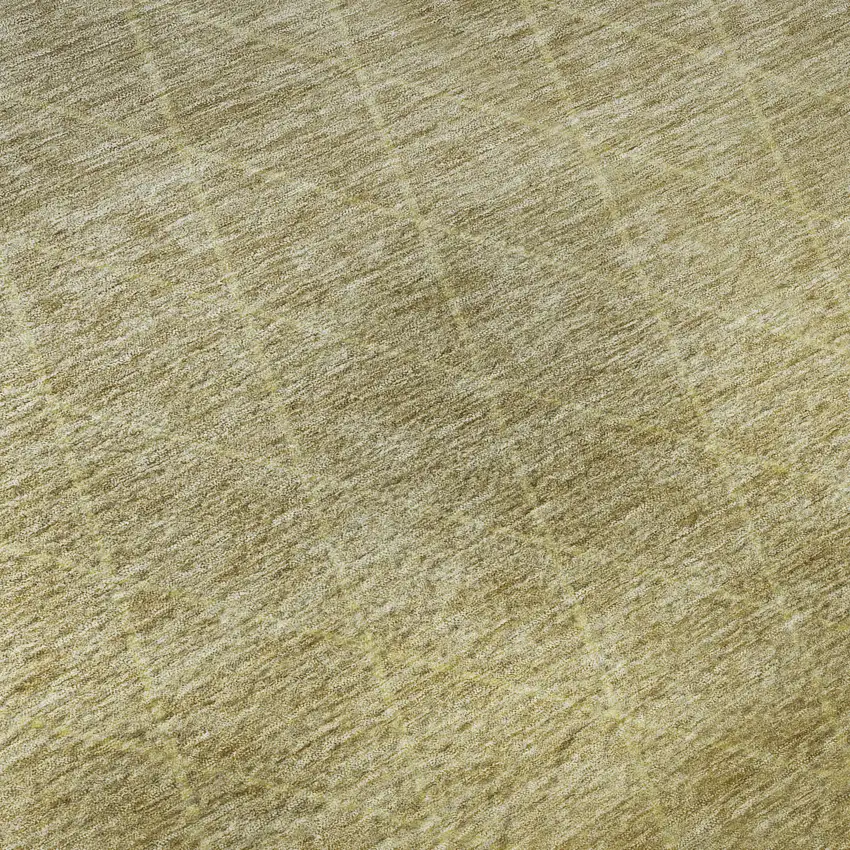 Gold Beige And Taupe Geometric Washable Area Rug With UV Protection Photo 1